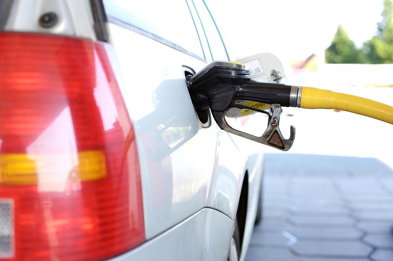 car at a gas station